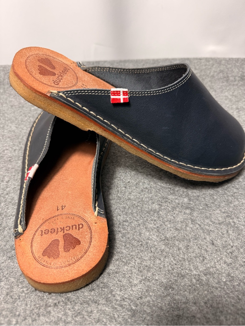 Duckfeet Blåvand Navy Leather Clogs EU 41 US Women 10 Men 8.5 - Picture 8 of 8